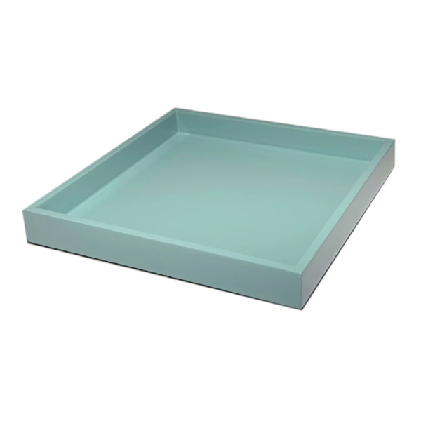 Mini Size Tray, square, paint Lacquer iceblue